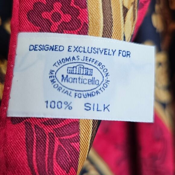 Thomas Jefferson Monticello Memorial Foundation 100% Silk Scarf Made in Japan - Picture 3 of 7